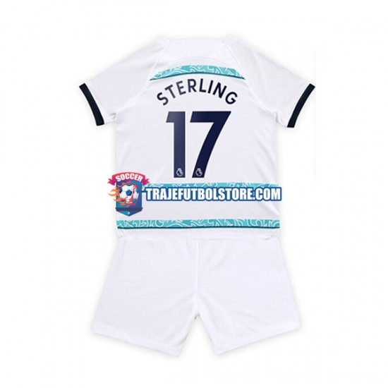 Camiseta 2ª Chelsea Sterling 17 Niño 2022-2023 Manga Corta