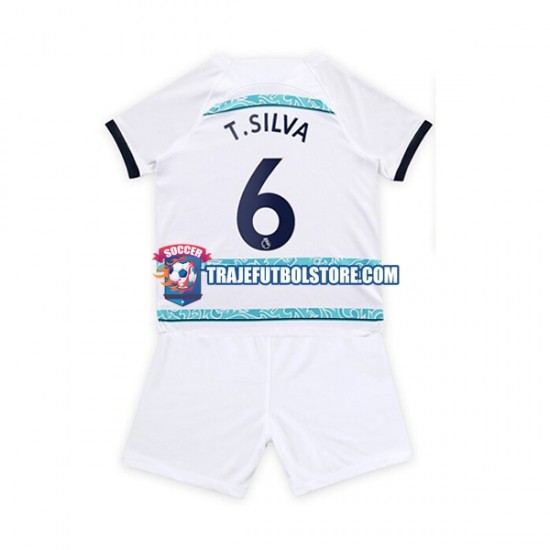 Camiseta 2ª Chelsea T. Silva 6 Niño 2022-2023 Manga Corta