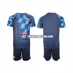 Camiseta 2ª Croacia Niño Copa Mundial 2022 Manga Corta