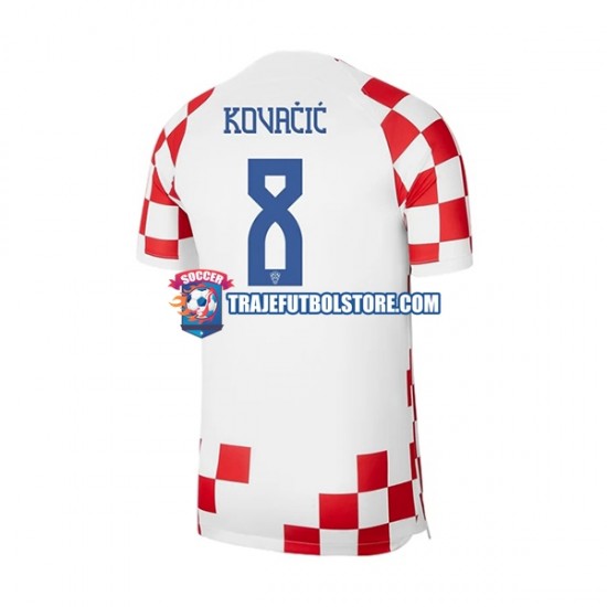 Camiseta 1ª Croacia Kovacic 8 Hombre Copa Mundial 2022 Manga Corta