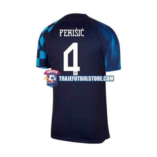Camiseta 2ª Croacia Perisic 4 Hombre Copa Mundial 2022 Manga Corta