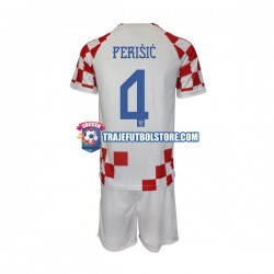 Camiseta 1ª Croacia Perisic 4 Niño Copa Mundial 2022 Manga Corta
