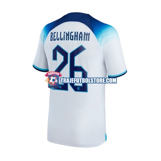 Camiseta 1ª Inglaterra Bellingham 26 Hombre Copa Mundial 2022 Manga Corta