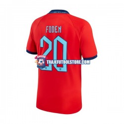 Camiseta 2ª Inglaterra Foden 20 Hombre Copa Mundial 2022 Manga Corta