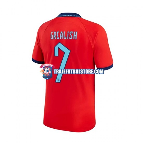 Camiseta 2ª Inglaterra Grealish 7 Hombre Copa Mundial 2022 Manga Corta