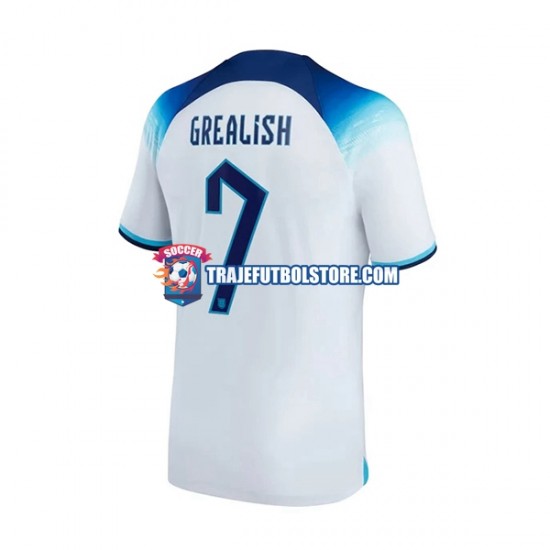 Camiseta 1ª Inglaterra Grealish 7 Hombre Copa Mundial 2022 Manga Corta