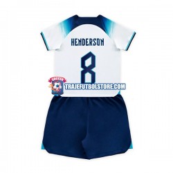 Camiseta 1ª Inglaterra Henderson 8 Niño Copa Mundial 2022 Manga Corta