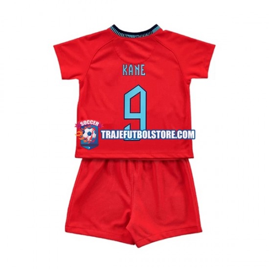Camiseta 2ª Inglaterra Kane 9 Niño Copa Mundial 2022 Manga Corta