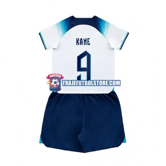 Camiseta 1ª Inglaterra Kane 9 Niño Copa Mundial 2022 Manga Corta