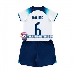 Camiseta 1ª Inglaterra Maguire 6 Niño Copa Mundial 2022 Manga Corta