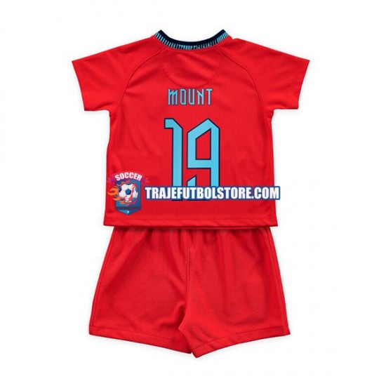 Camiseta 2ª Inglaterra Mount 19 Niño Copa Mundial 2022 Manga Corta