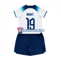 Camiseta 1ª Inglaterra Mount 19 Niño Copa Mundial 2022 Manga Corta
