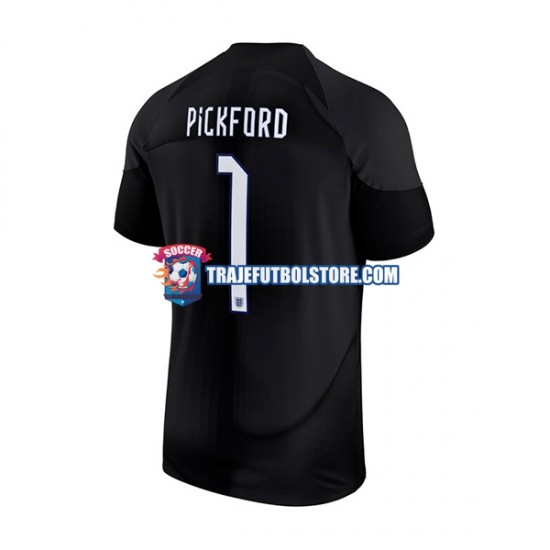 Camiseta 1ª Inglaterra Pickford 1 Portero Hombre Copa Mundial 2022 Manga Corta