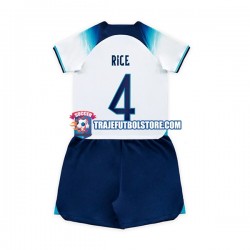 Camiseta 1ª Inglaterra Rice 4 Niño Copa Mundial 2022 Manga Corta
