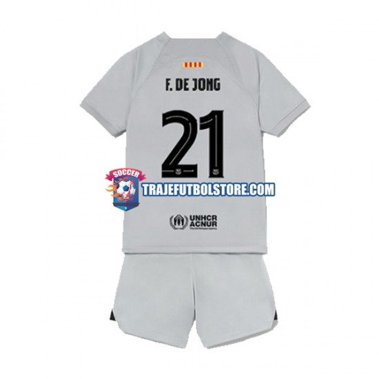 Camiseta 3ª FC Barcelona Frenkie de Jong 21 Niño 2022-2023 Manga Corta
