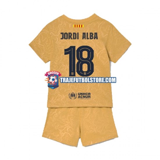 Camiseta 2ª FC Barcelona Jordi Alba 18 Niño 2022-2023 Manga Corta