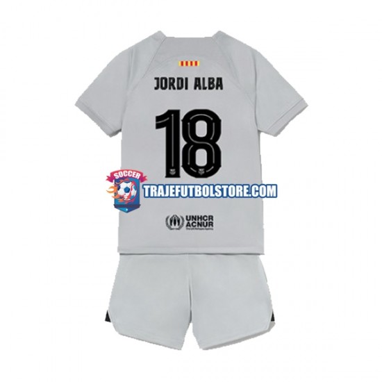 Camiseta 3ª FC Barcelona Jordi Alba 18 Niño 2022-2023 Manga Corta