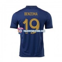 Camiseta 1ª Francia Benzema 19 Hombre Copa Mundial 2022 Manga Corta