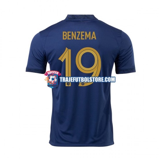 Camiseta 1ª Francia Benzema 19 Hombre Copa Mundial 2022 Manga Corta