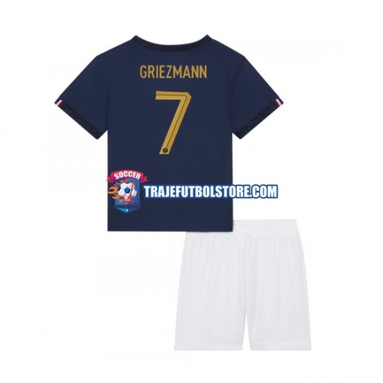 Camiseta 1ª Francia Griezmann 7 Niño Copa Mundial 2022 Manga Corta
