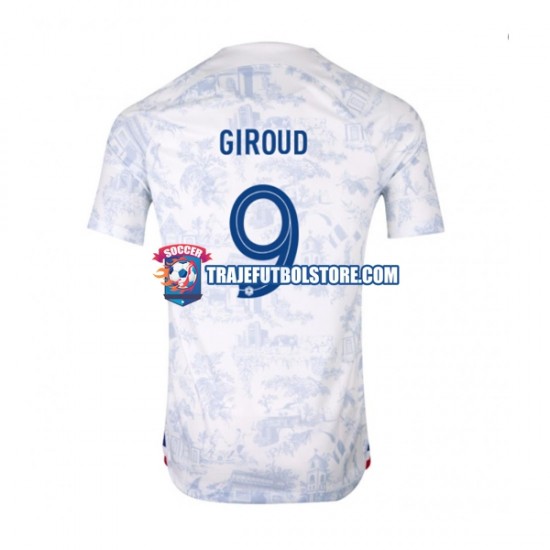 Camiseta 2ª Francia Olivier Giroud 9 Hombre Copa Mundial 2022 Manga Corta