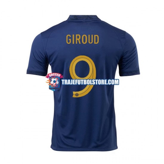 Camiseta 1ª Francia Olivier Giroud 9 Hombre Copa Mundial 2022 Manga Corta