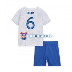 Camiseta 2ª Francia Pogba 6 Niño Copa Mundial 2022 Manga Corta
