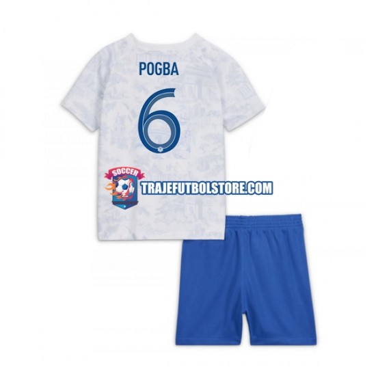 Camiseta 2ª Francia Pogba 6 Niño Copa Mundial 2022 Manga Corta
