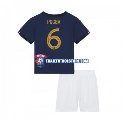 Camiseta 1ª Francia Pogba 6 Niño Copa Mundial 2022 Manga Corta