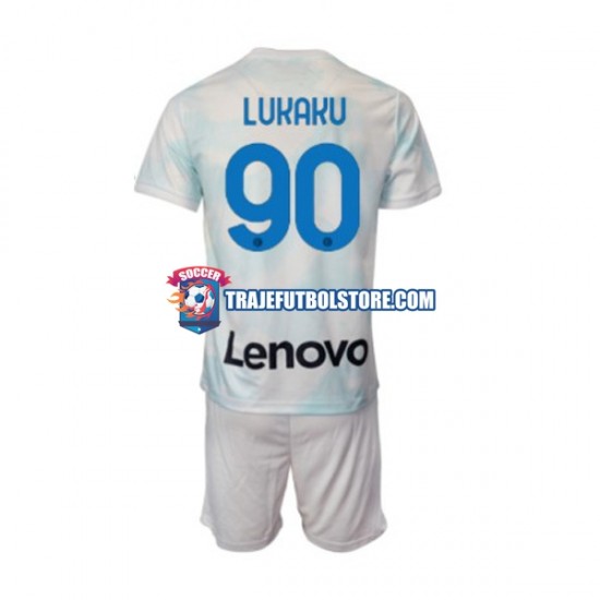 Camiseta 2ª Inter Milan Romelu Lukaku 90 Niño 2022-2023 Manga Corta
