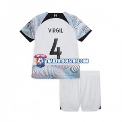 Camiseta 2ª Liverpool Virgil van Dijk Niño 2022-2023 Manga Corta