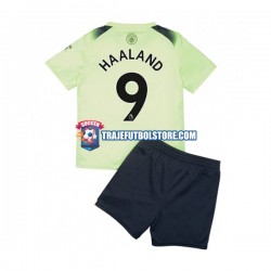 Camiseta 3ª Manchester City Haaland 9 Niño 2022-2023 Manga Corta