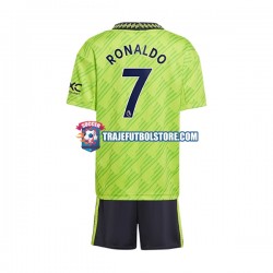 Camiseta 3ª Manchester United Cristiano Ronaldo 7 Niño 2022-2023 Manga Corta