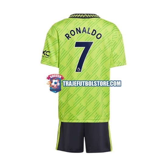 Camiseta 3ª Manchester United Cristiano Ronaldo 7 Niño 2022-2023 Manga Corta