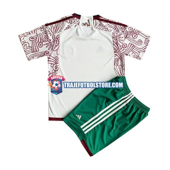 Camiseta 2ª México Niño Copa Mundial 2022 Manga Corta