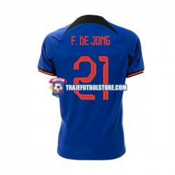 Camiseta 2ª Países Bajos Frenkie de Jong 21 Hombre Copa Mundial 2022 Manga Corta