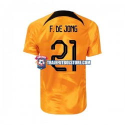 Camiseta 1ª Países Bajos Frenkie de Jong 21 Hombre Copa Mundial 2022 Manga Corta