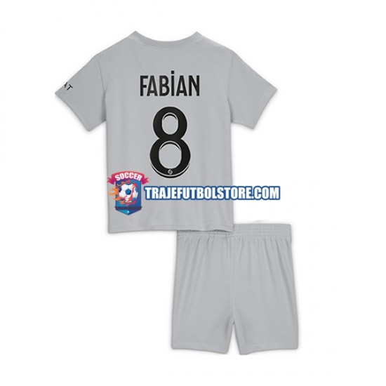 Camiseta 2ª Paris Saint-Germain Fabian 8 Niño 2022-2023 Manga Corta