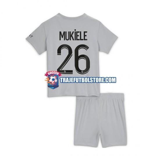 Camiseta 2ª Paris Saint-Germain Mukiele 26 Niño 2022-2023 Manga Corta