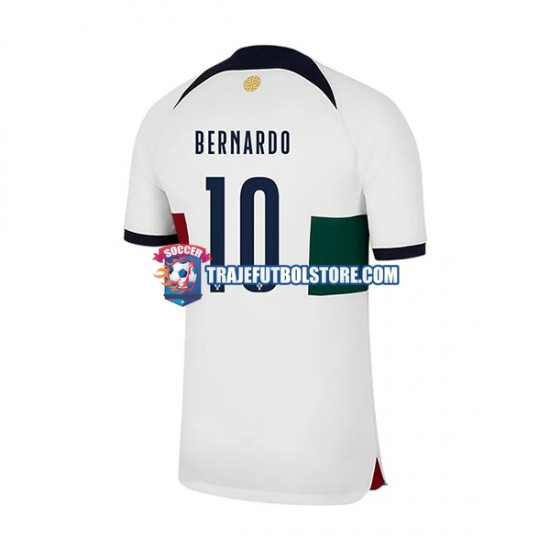 Camiseta 2ª Portugal Bernardo 10 Hombre Copa Mundial 2022 Manga Corta