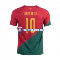 Camiseta 1ª Portugal Bernardo 10 Hombre Copa Mundial 2022 Manga Corta