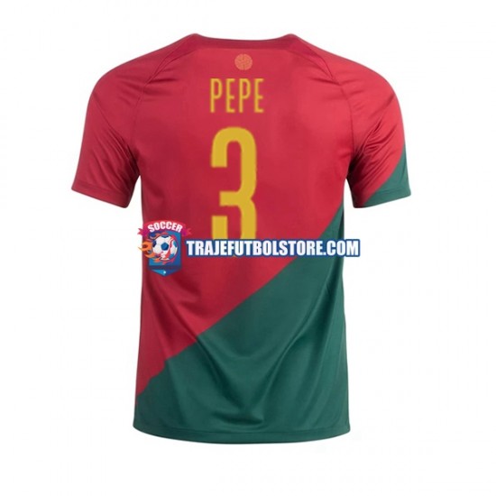Camiseta 1ª Portugal PEPE 3 Hombre Copa Mundial 2022 Manga Corta