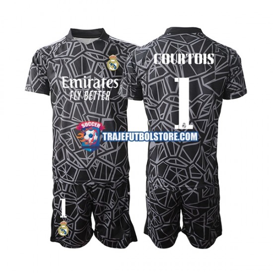 Camiseta 2ª Real Madrid Courtois 1 Portero Niño 2022-2023 Manga Corta