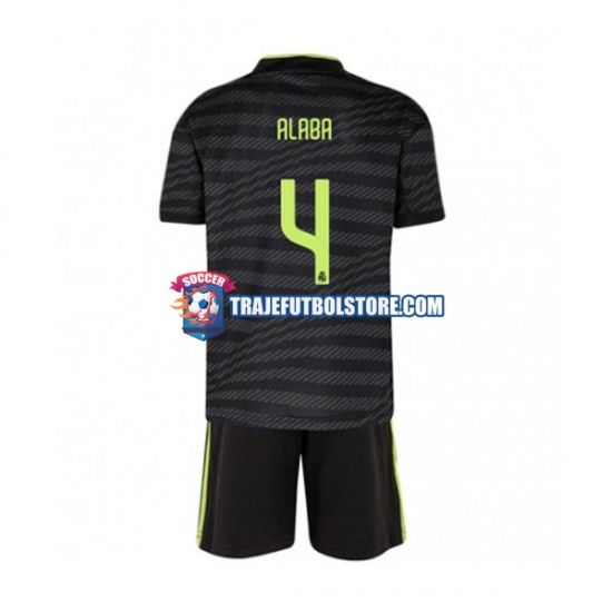 Camiseta 3ª Real Madrid David Alaba 4 Niño 2022-2023 Manga Corta