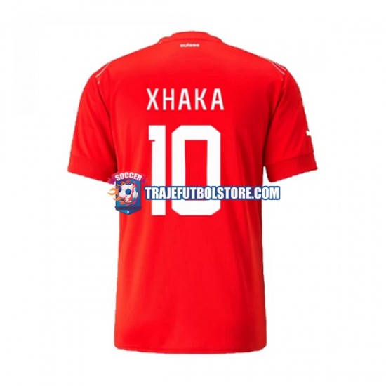 Camiseta 1ª Suiza Xhaka 10 Hombre Copa Mundial 2022 Manga Corta