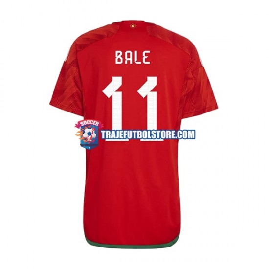 Camiseta 1ª Gales Bale 11 Hombre Copa Mundial 2022 Manga Corta
