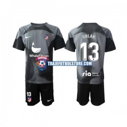 Camiseta 2ª Atlético Madrid Jan Oblak 13 Portero Niño 2022-2023 Manga Corta