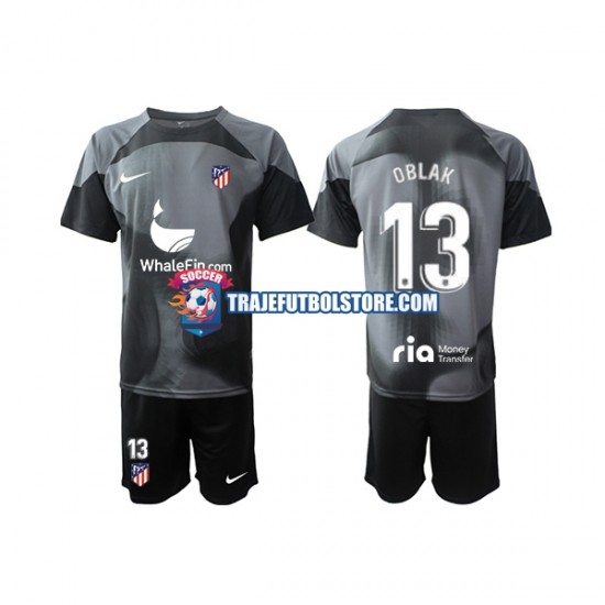 Camiseta 2ª Atlético Madrid Jan Oblak 13 Portero Niño 2022-2023 Manga Corta