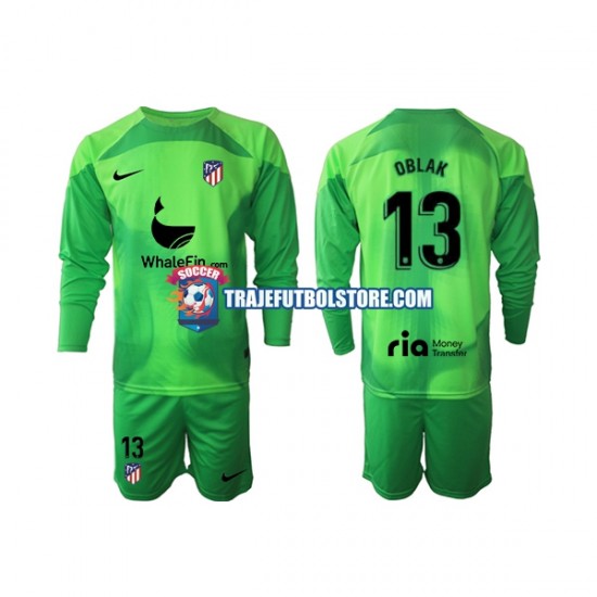 Camiseta 1ª Atlético Madrid Jan Oblak 13 Portero Niño 2022-2023 ML