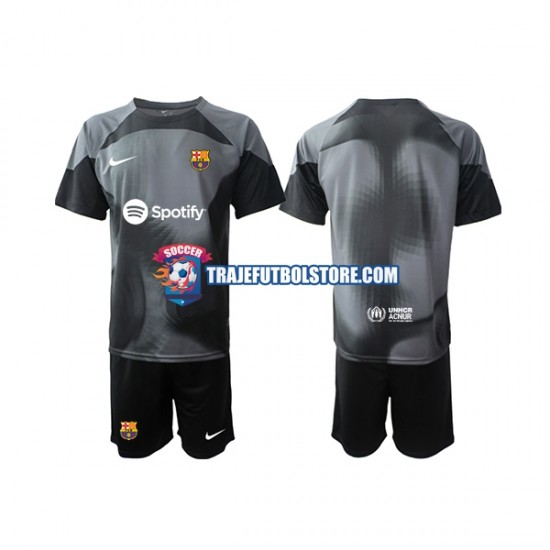 Camiseta 2ª FC Barcelona Portero Niño 2022-2023 Manga Corta